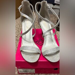 Elegant Silver Strappy Heels